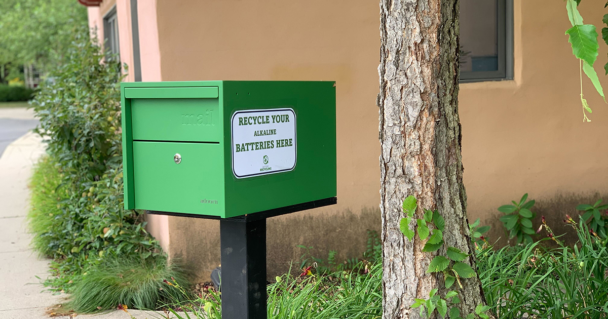 call2recycle battery box at the Farm Store